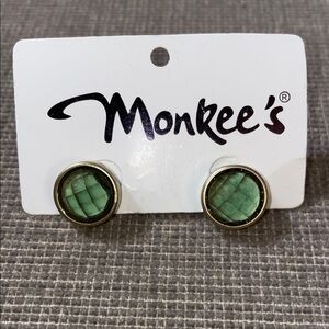 Monkee's Green Stud Earrings